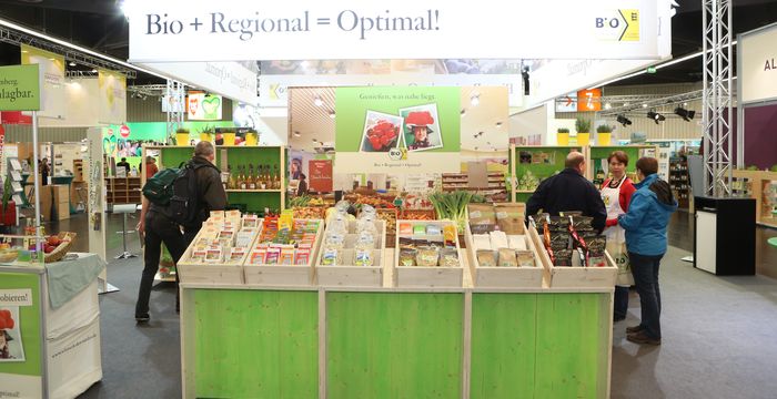 Messestand der MBW Marketinggesellschaft mbH auf der Biofach