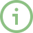 Hellgrüner, runder Button mit i für Informationen