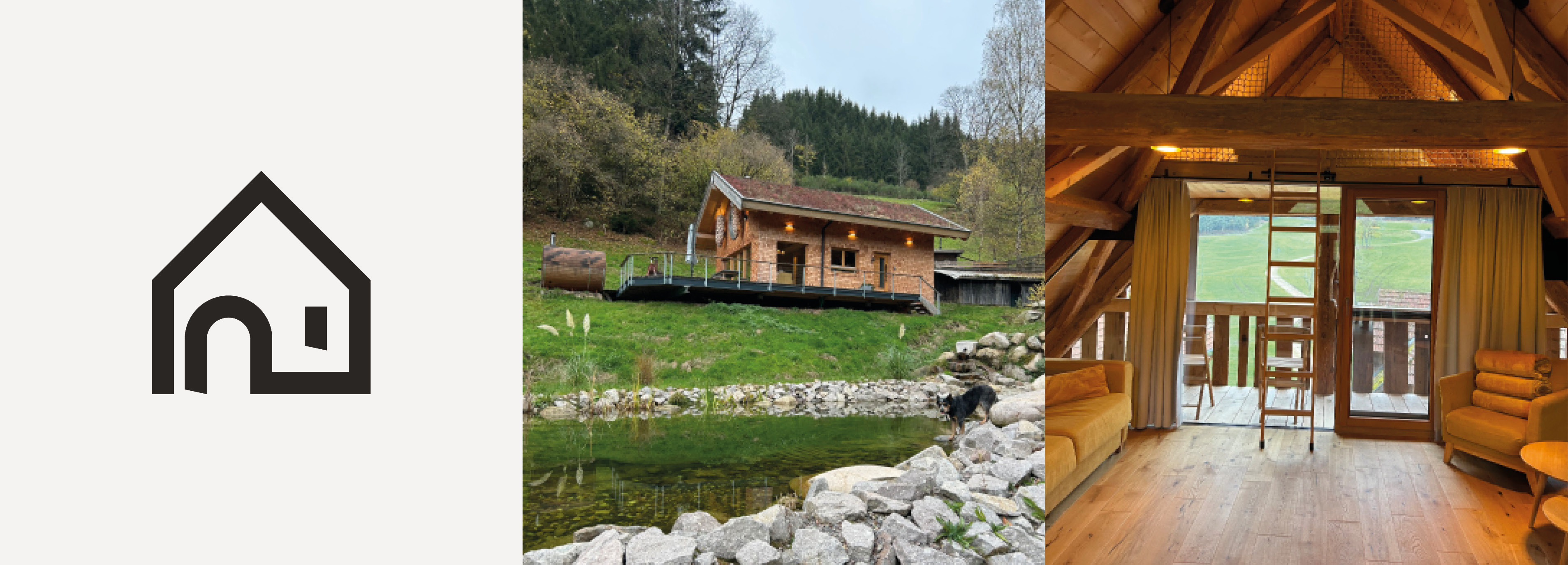 Ferienhaus mit Teich, Wohnraum - Bilder: Appenzeller/LEL
