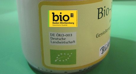 Glas Honig mit Biozeichen BW